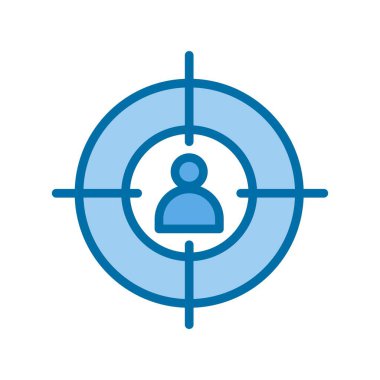 Hedef Dolu Mavi Vektör Simgesi Tasarımı