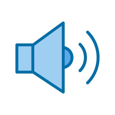 Hoparlör Mavi Vektör Simgesi Tasarımı