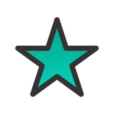 Yıldız Doldurulmuş Gradyan Vektör Simgesi Tasarımı