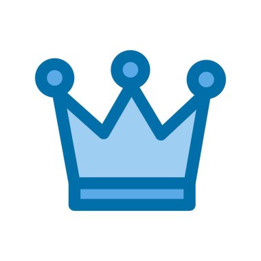 Crown Dolu Mavi Vektör Simgesi Tasarımı