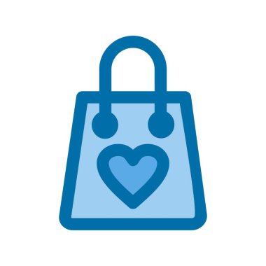  Alışveriş Torbası Mavi Vektör Simgesi Tasarımı 