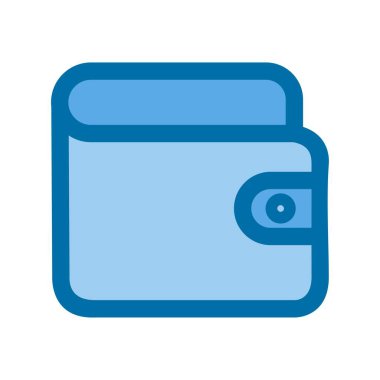 Cüzdan Doldurulmuş Mavi Vektör Simgesi Tasarımı