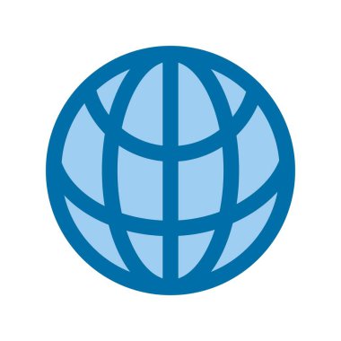 Küre Dolu Mavi Vektör Simgesi Tasarımı