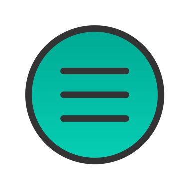 Menü Doldurulmuş Gradyan Vektör Simgesi Tasarımı