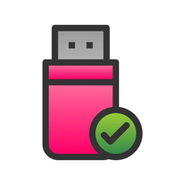 Usb Doldurulmuş Gradyan Vektör Simgesi Tasarımı