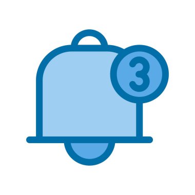 Alarm Dolu Mavi Vektör Simgesi Tasarımı