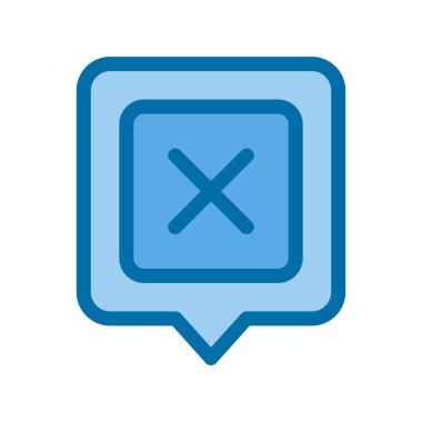 Reddedilmiş Mavi Vektör Simgesi Tasarımı