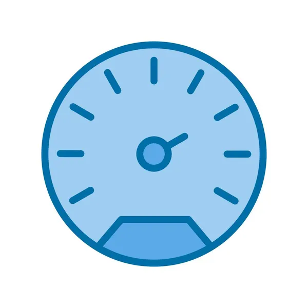 Medidor Velocidade Preenchido Blue Vector Icon Design —  Vetores de Stock