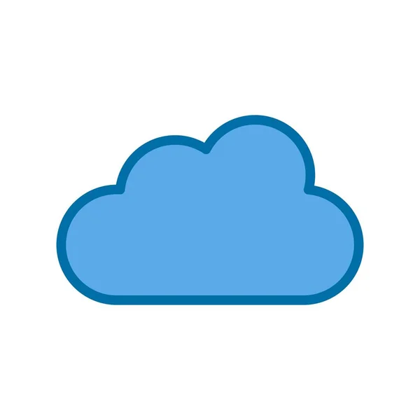 Wolkengefülltes Blue Vector Icon Design — Stockvektor