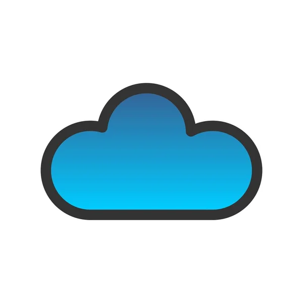 Cloud Gevulde Gradiënt Vectoricoon Ontwerp — Stockvector