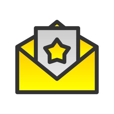 Davetiye Doldurulmuş Gradyan Vektör Simgesi Tasarımı 