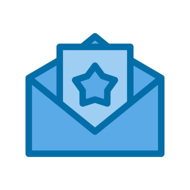 Davetiye Doldurulmuş Mavi Vektör Simgesi Tasarımı 