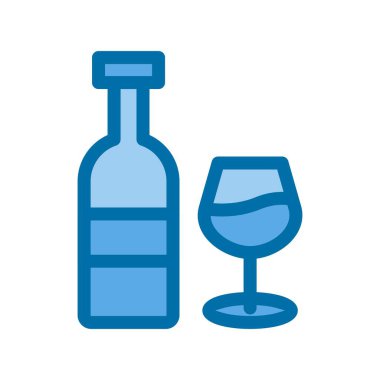 Şarap Doldurulmuş Mavi Vektör Simgesi Tasarımı
