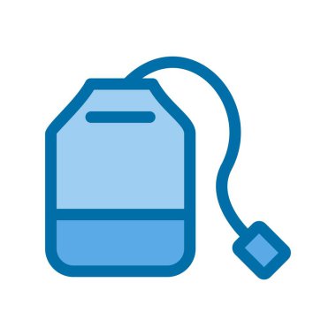 Mavi Vektör Simgesi Tasarımı Dolu Çay Torbası