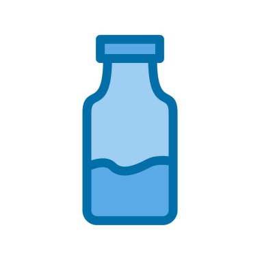 Süt Şişesi Mavi Vektör Simgesi Tasarımı