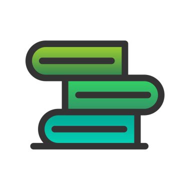 Gradyan Vektör Simgesi Tasarımı Doldurulmuş Kitaplar