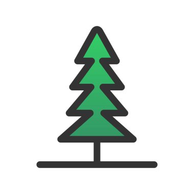 Ağaç Doldurulmuş Gradyan Vektör Simgesi Tasarımı