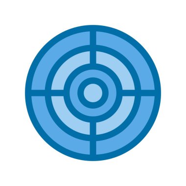 Hedef Dolu Mavi Vektör Simgesi Tasarımı