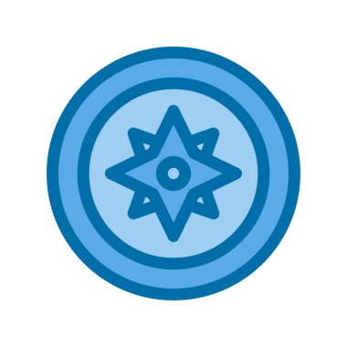 Pusula Dolu Mavi Vektör Simgesi Tasarımı