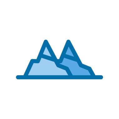 Mavi Vektör Simgesi Tasarımı Dolu Dağlar