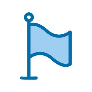 Bayrak Doldurulmuş Mavi Vektör Simgesi Tasarımı