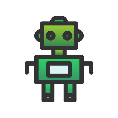 Robot Gradyan Vektör Simgesi Tasarımı