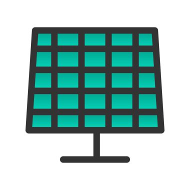 Güneş Paneli Gradyan Vektör Simgesi Tasarımı