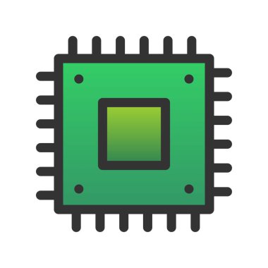 Çip Doldurulmuş Gradyan Vektör Simgesi Tasarımı