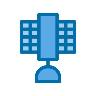 Uydu Dolu Mavi Vektör Simgesi Tasarımı