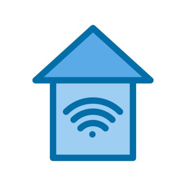 Mavi Vektör Simgesi Tasarımı Dolu Domotikler