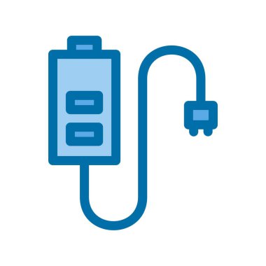 Şarj Edici Mavi Vektör Simgesi Tasarımı