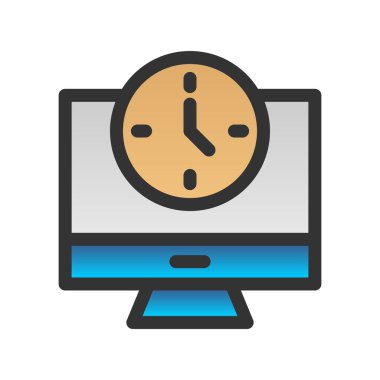 Zamanlayıcı Dolu Gradyan Vektör Simgesi Tasarımı