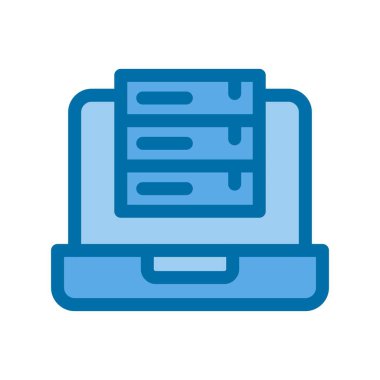 Veritabanı Dolu Mavi Vektör Simgesi Tasarımı