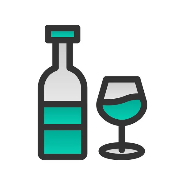 葡萄酒填充梯度矢量图标的设计 — 图库矢量图片