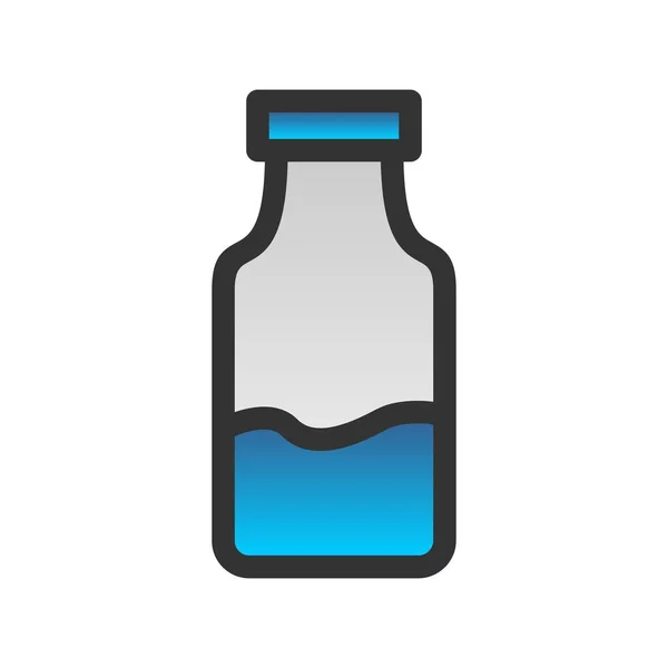 Mit Milchflaschen Gefüllter Gradient Vector Icon Design — Stockvektor