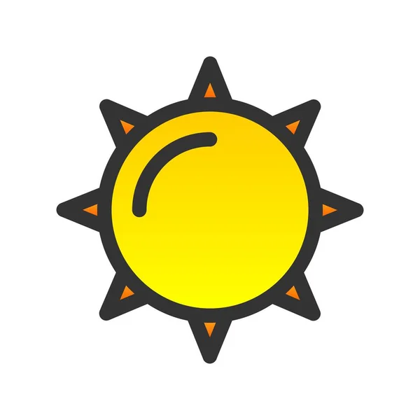Diseño Icono Vector Gradiente Lleno Sol — Vector de stock