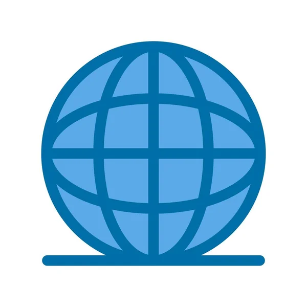 Globe Wypełnione Blue Vector Icon Design — Wektor stockowy