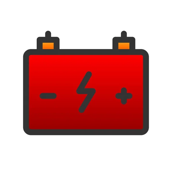 Návrh Vektorové Ikony Plněné Baterií — Stockový vektor