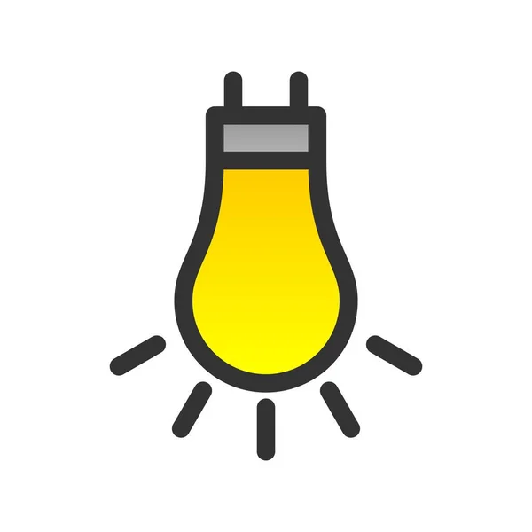 Gloeilamp Gevuld Gradiënt Vector Pictogram Ontwerp — Stockvector