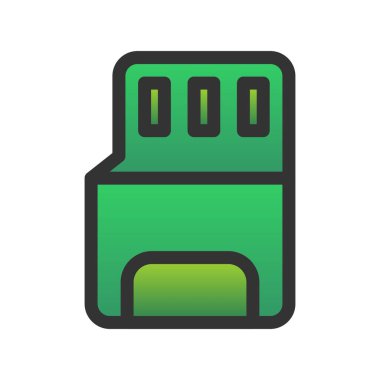 Sd Doldurulmuş Gradyan Vektör Simgesi Tasarımı