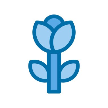 Çiçek Doldurulmuş Mavi Vektör Simgesi Tasarımı