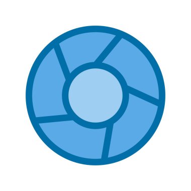 Diyafram Mavi Vektör Simgesi Tasarımı