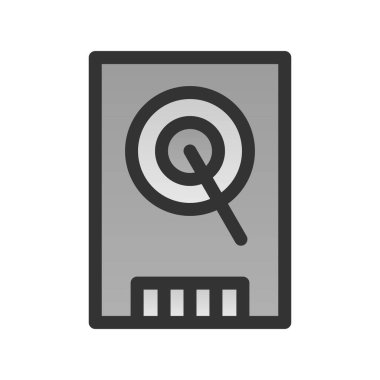 Sabit Disk Doldurulmuş Gradyan Vektör Simgesi Tasarımı