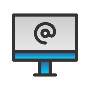 Bilgisayar Doldurulmuş Gradyan Vektör Simgesi Tasarımı