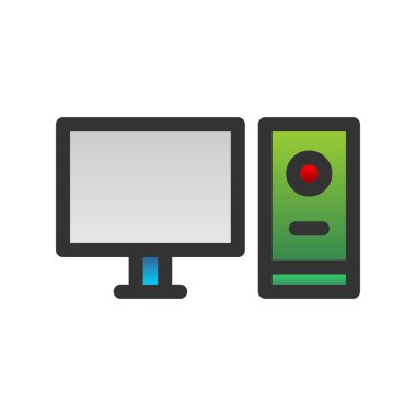 Çalışma İstasyonu Gradyan Vektör Simgesi Tasarımı