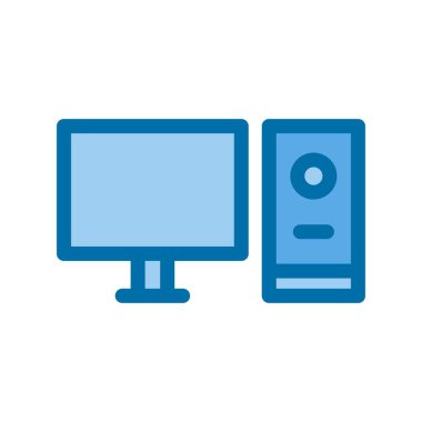 Çalışma İstasyonu Mavi Vektör Simgesi Tasarımı