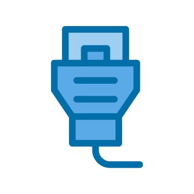 Lan Doldurulmuş Mavi Vektör Simgesi Tasarımı