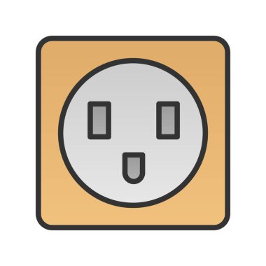 Soket Doldurulmuş Gradyan Vektör Simgesi Tasarımı