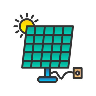 Güneş Sistemi Dolu Gradyan Vektör Simgesi Tasarımı