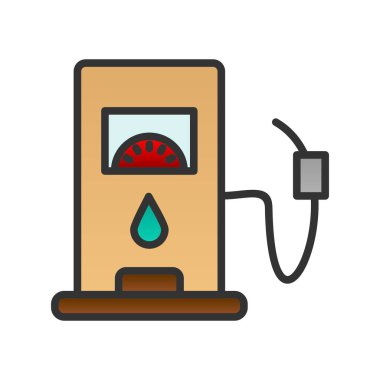 Yakıt İstasyonu Gradyan Vektör Simgesi Tasarımı